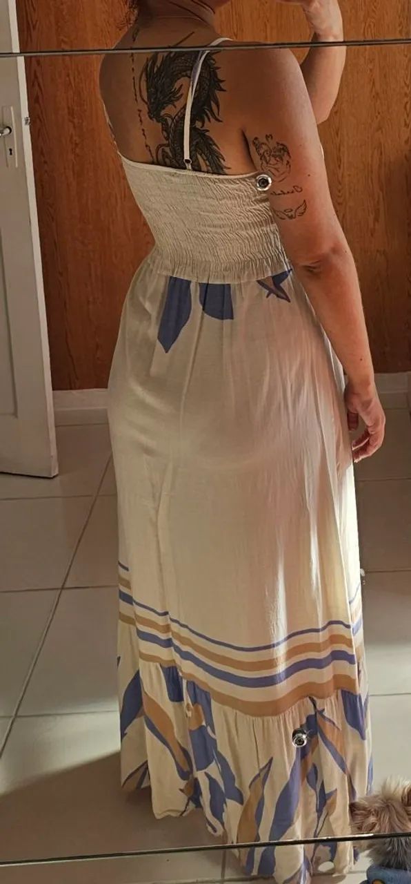 vestido longo estampado tamanho único - Foto 3
