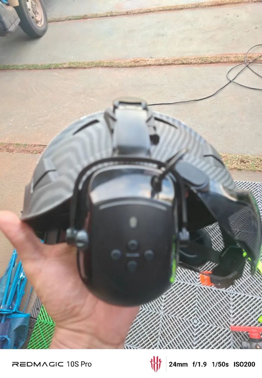 Capacete fibra de carbono Drone DJI Bluetooth de segurança  - Foto 3
