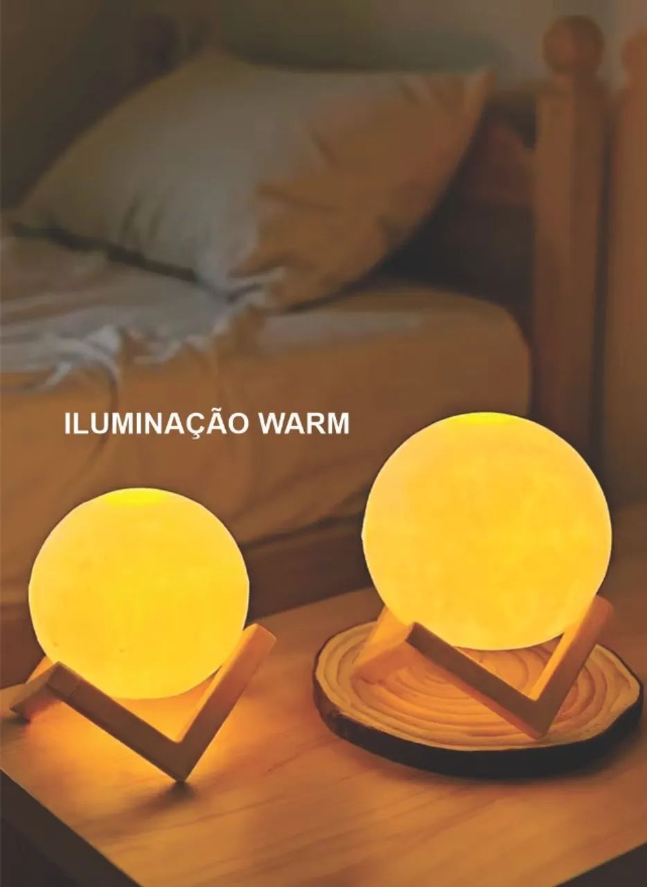 Luminária Temática Lua Cheia Decoração Quarto - Foto 5