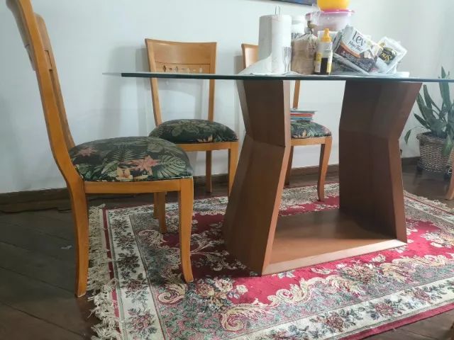 Mesa Retangular com base de madeira  - Foto 2