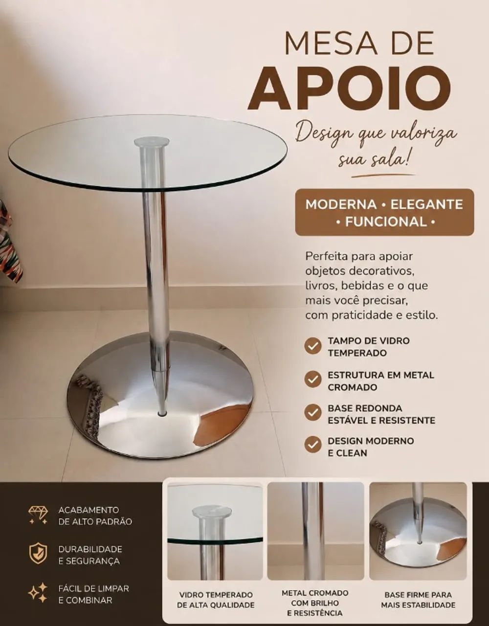Mesa de apoio - moderna, elegante e funcional