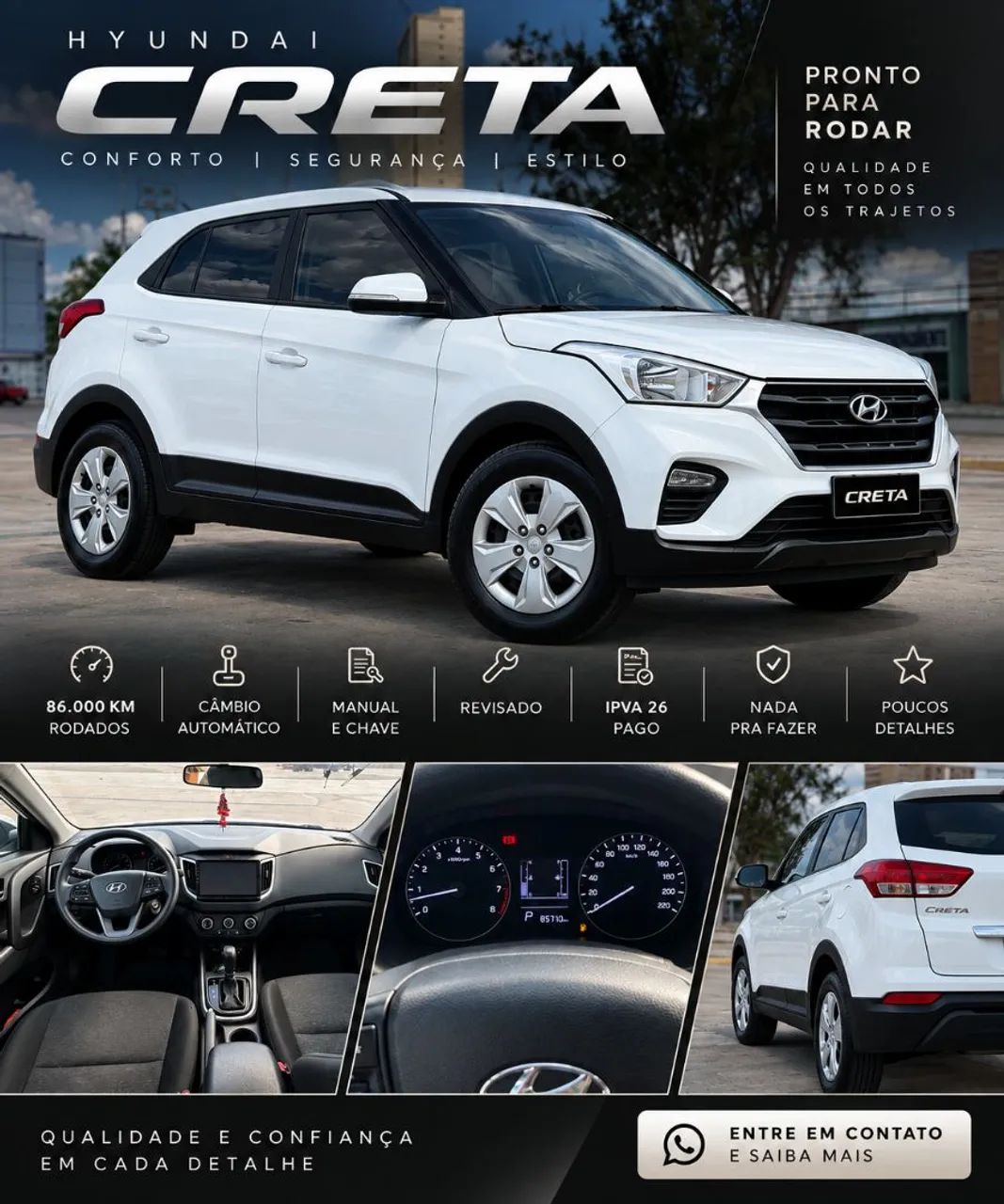 Hyundai Creta 1.6 16V FLEX ATTITUDE AUTOMÁTICO 2021