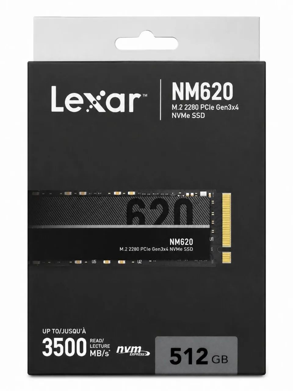 SSD M.2 Lexar NM620 512GB 2280 NVMe PCIe Leitura 3500MB/s Gravação