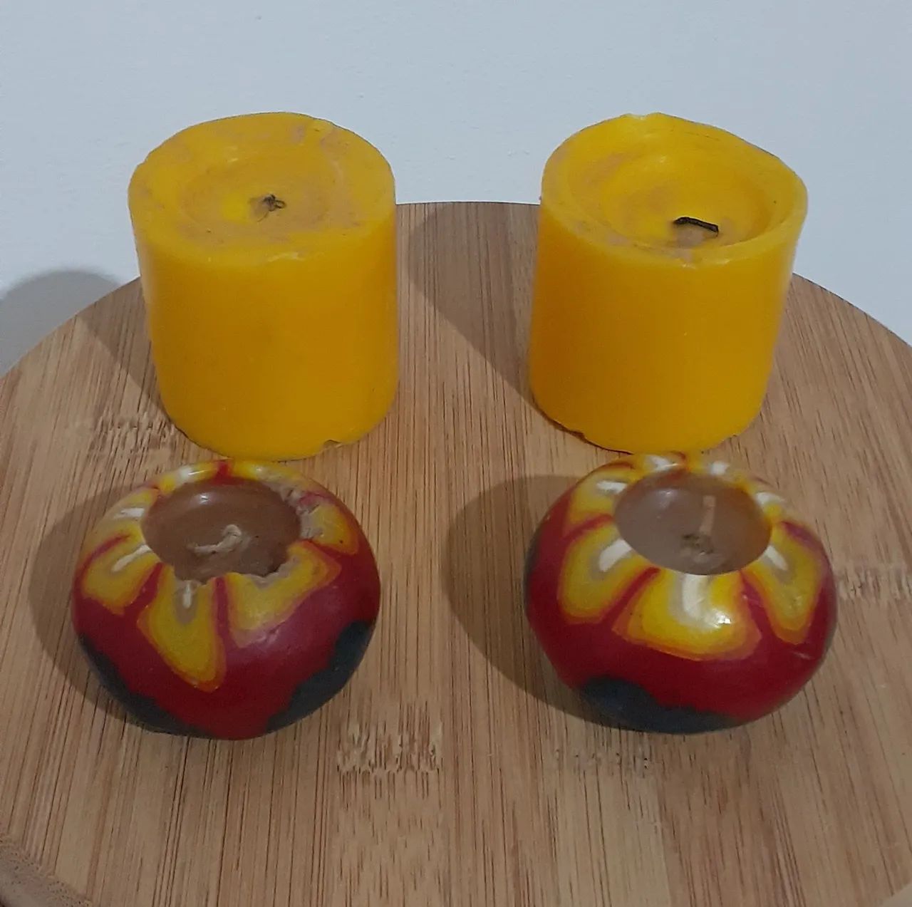 Kit castiçal velas decoração altar sala mesa - Foto 4