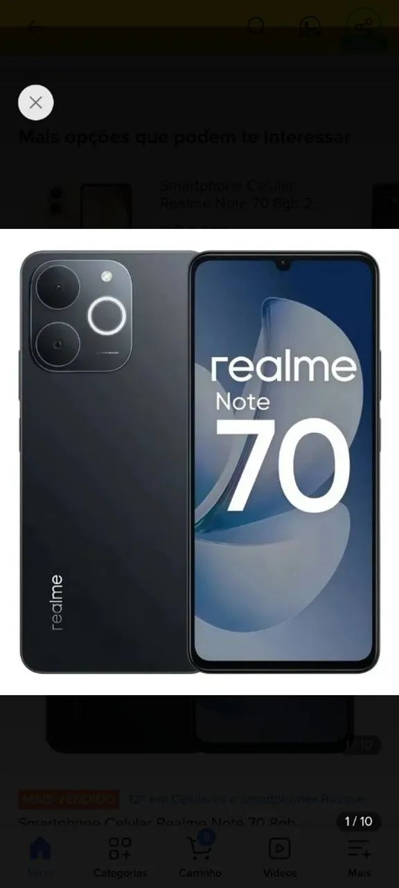 Vendo Realme note 70 256GB 16Ram