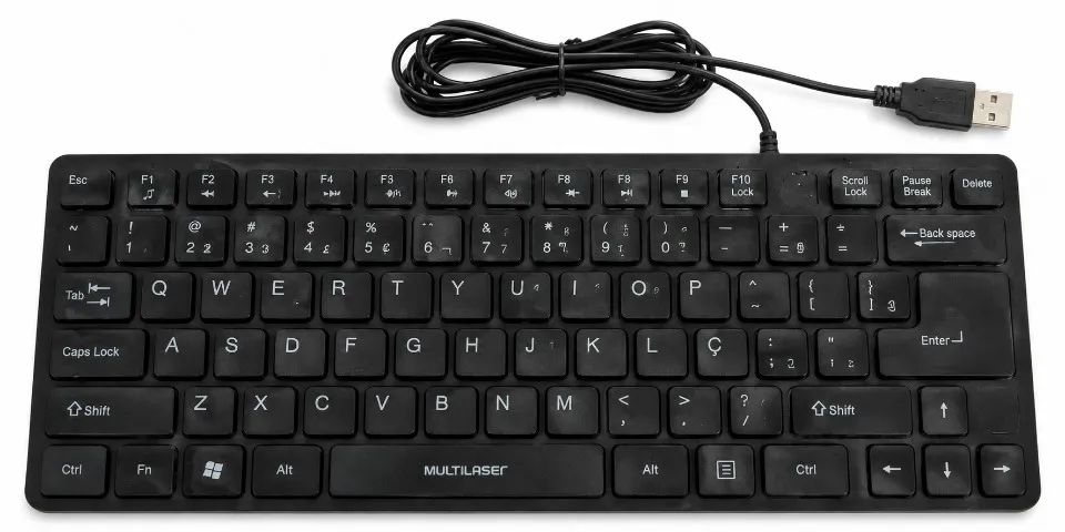 Teclado Multi Multilaser TC154 USB Multimídia Preto