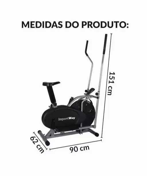 BICICLETA ELÍPTICA ERGOMÉTRICA 2 EM 1 - Foto 2