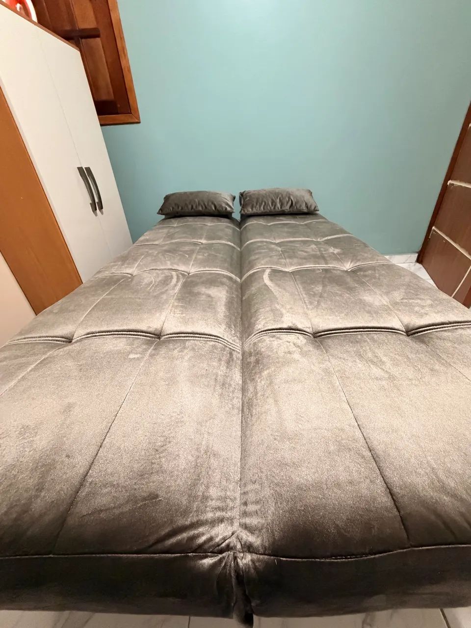 Sofá-cama marrom  - Foto 4