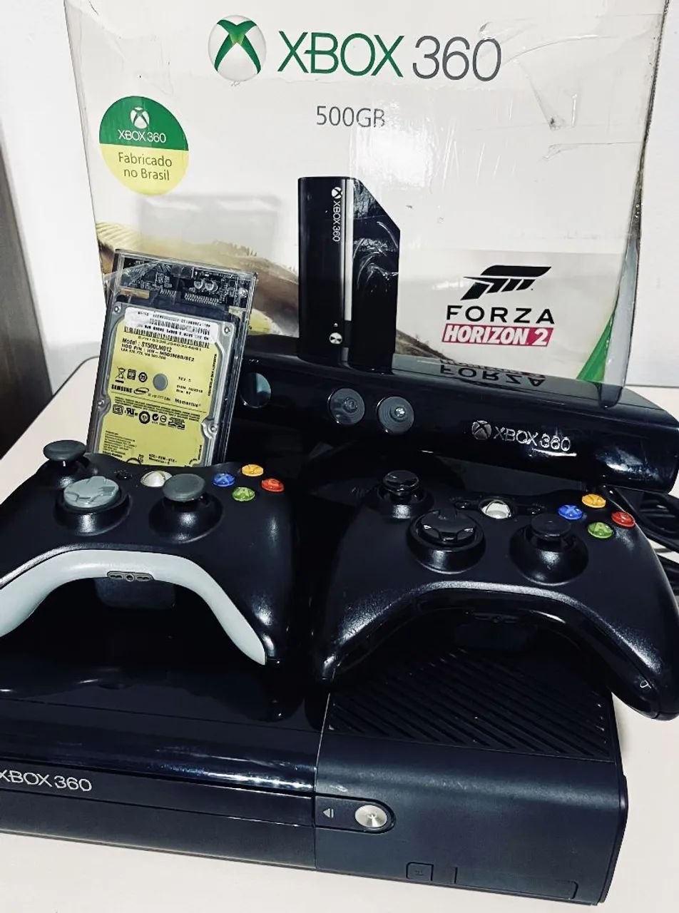 Consola Xbox 360 Super Slim / E Completa com 2 Controlos, Kinect e HD de 500GB - Foto 3
