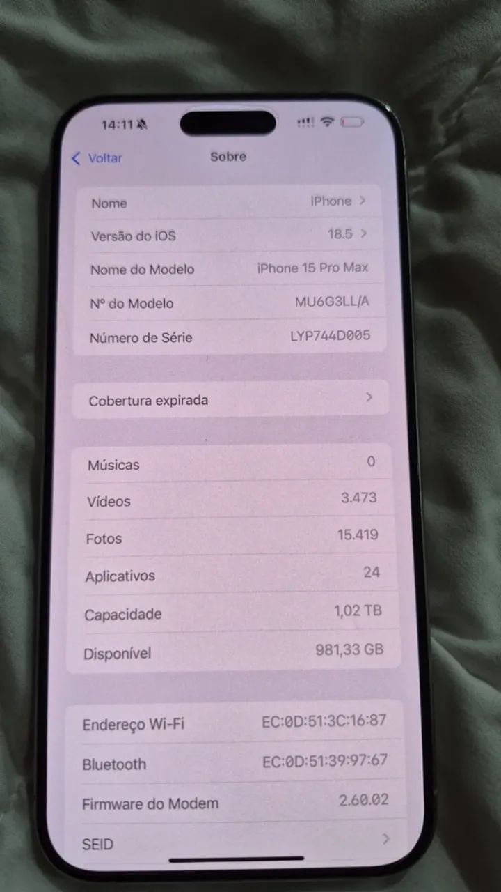 iPhone 15 Pro Max 1 tera 