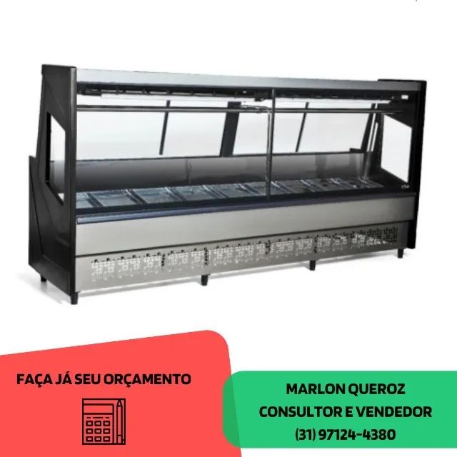 Balcão de Açougue 3 Metros Preto Polar