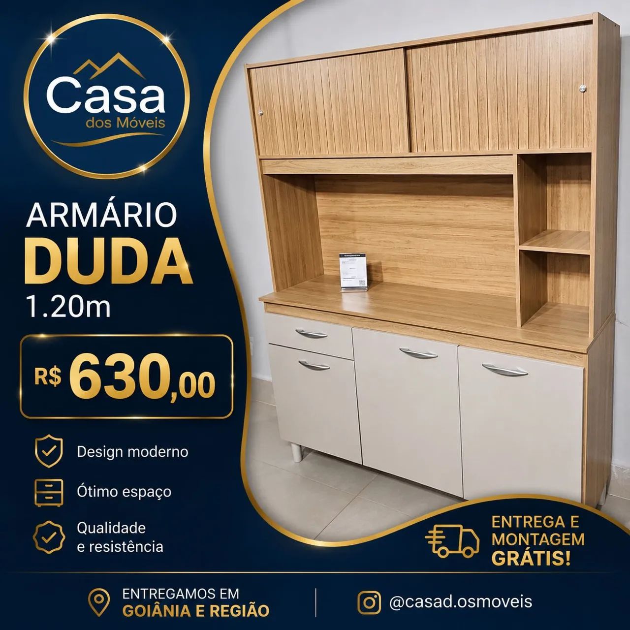 Armário de cozinha Duda 1.20m