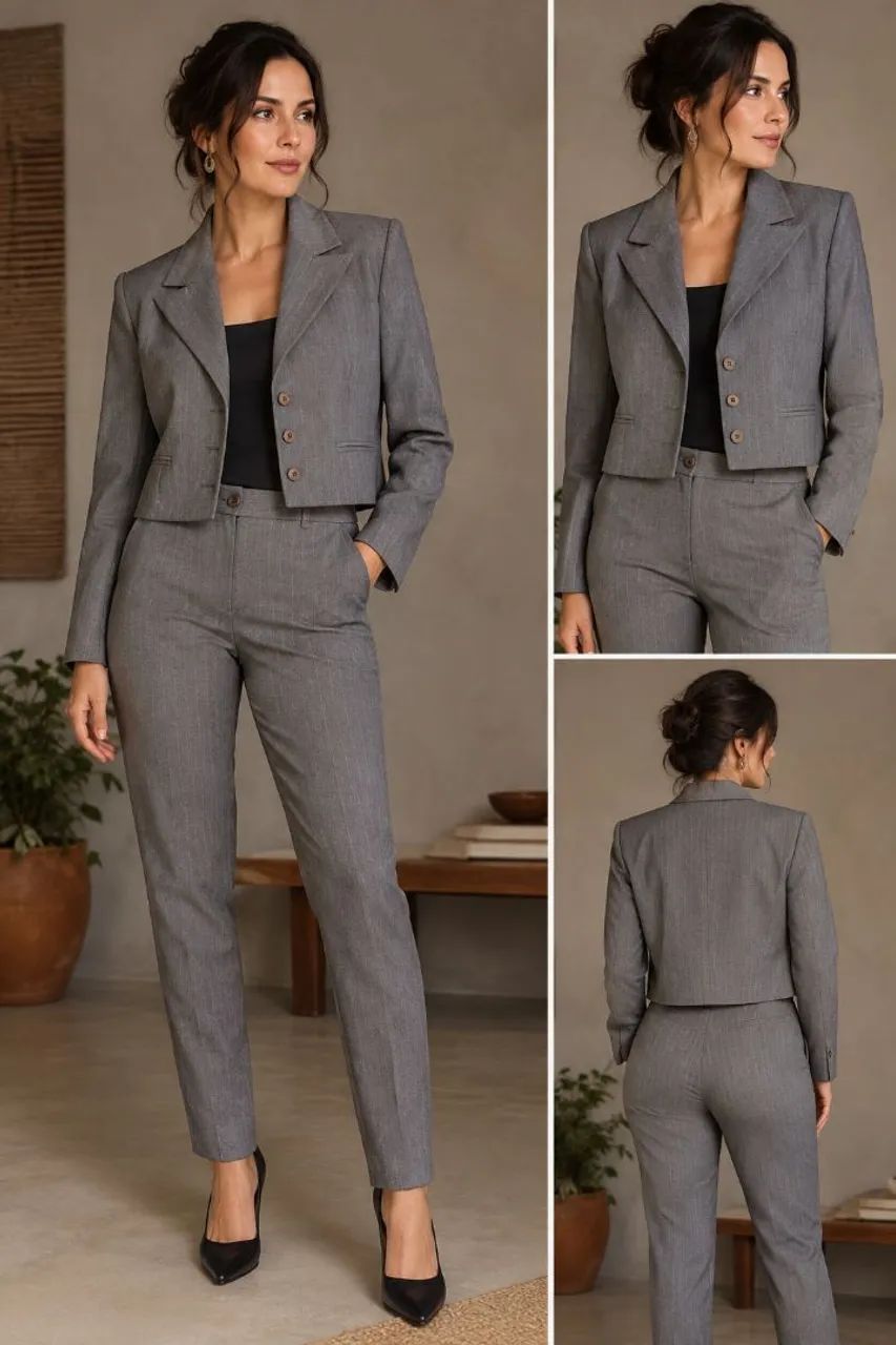 Conjunto blaiser e calça risca de giz - Foto 2