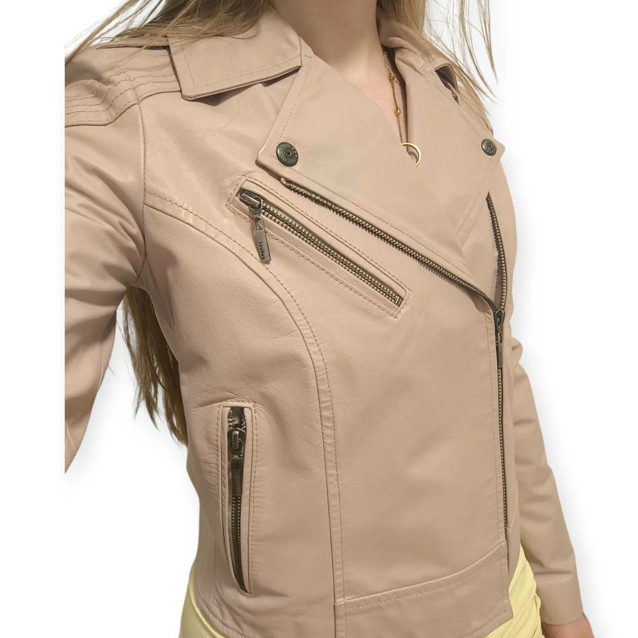 Jaqueta biker couro Colcci original couro PU - Foto 3