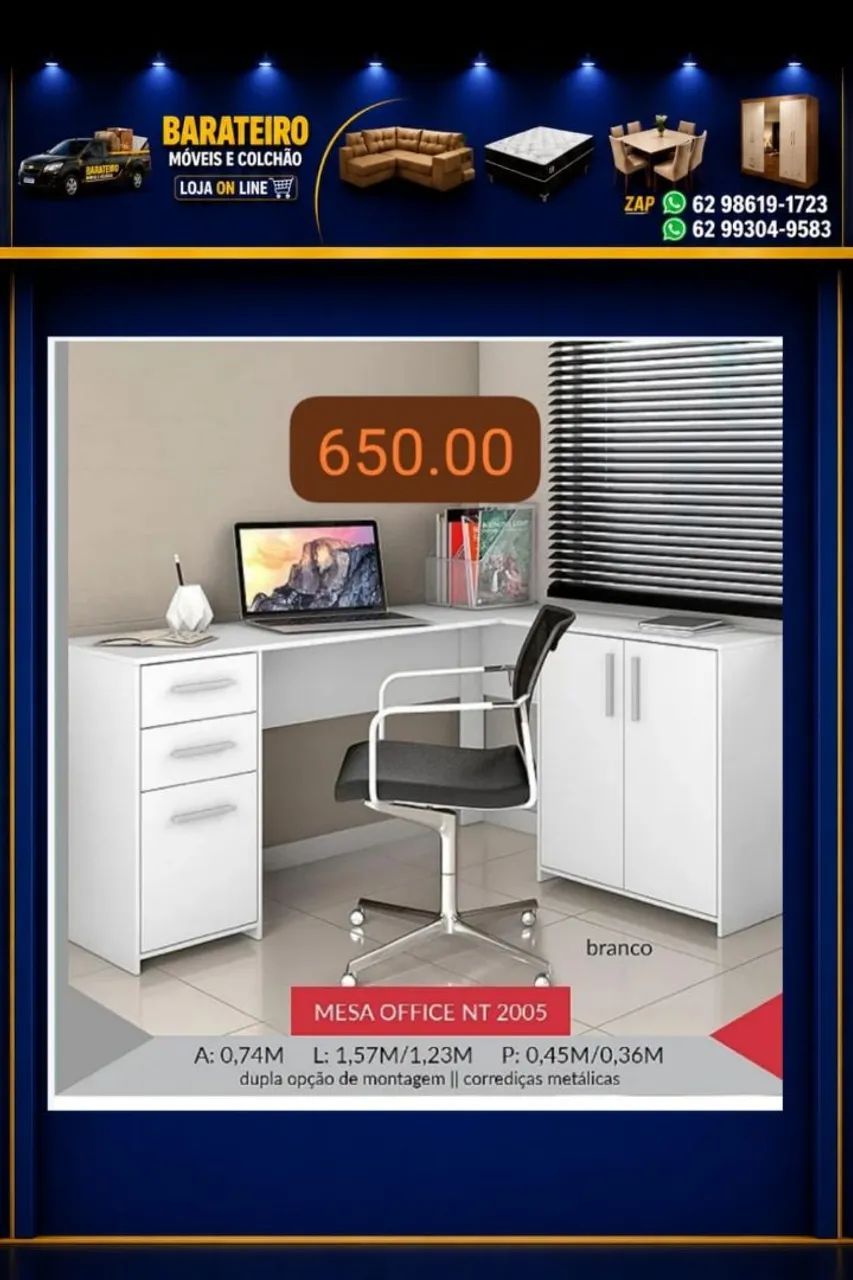 Escrivaninha em L