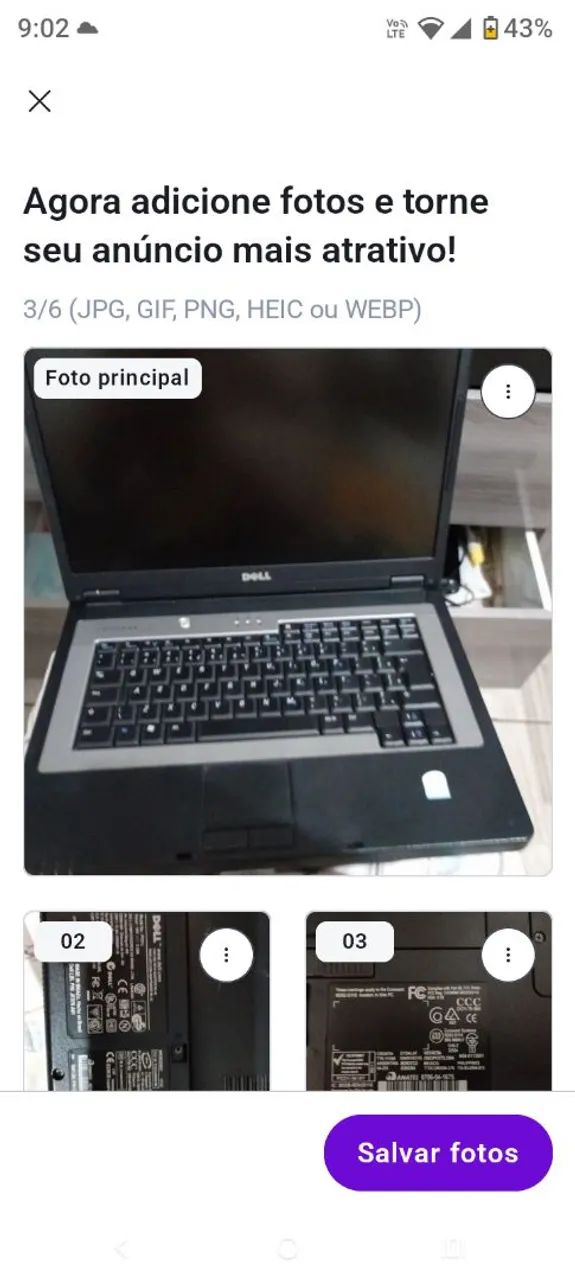 Notebook  dell ótimo 