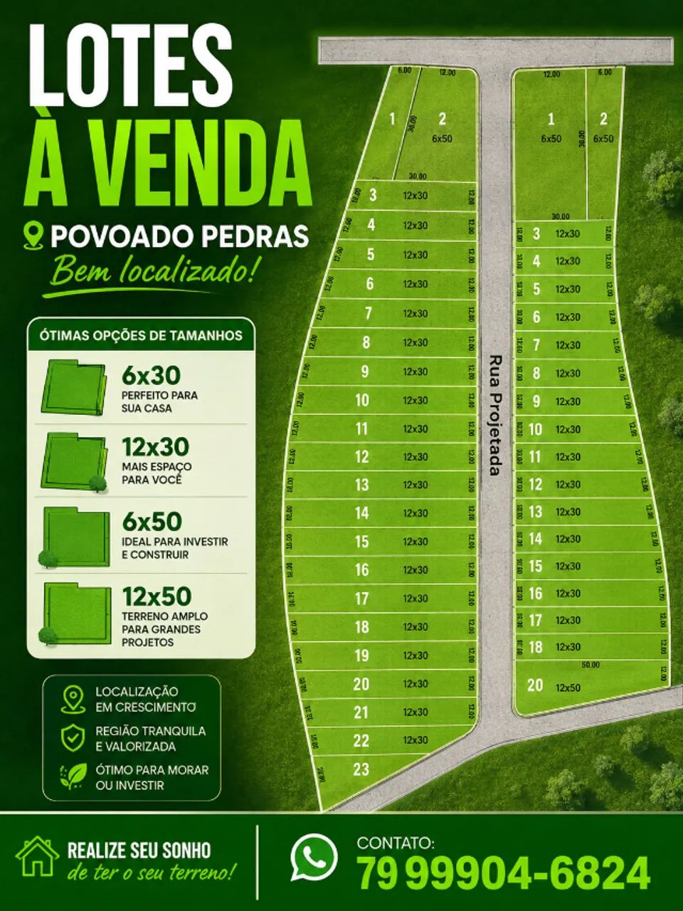 Terrenos para casa e chácaras