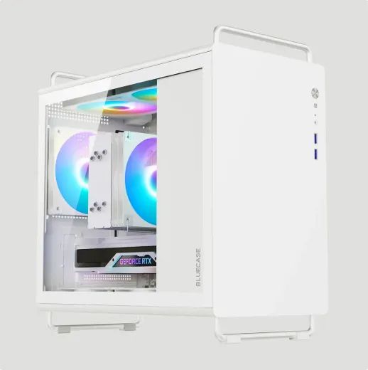 GABINETE GAMER BLUECASE TINY PRO BRANCO MINI TOWER COM 5 FANS ARGB