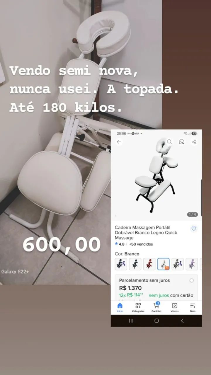 Cadeira de Massagem Branca - Foto 3