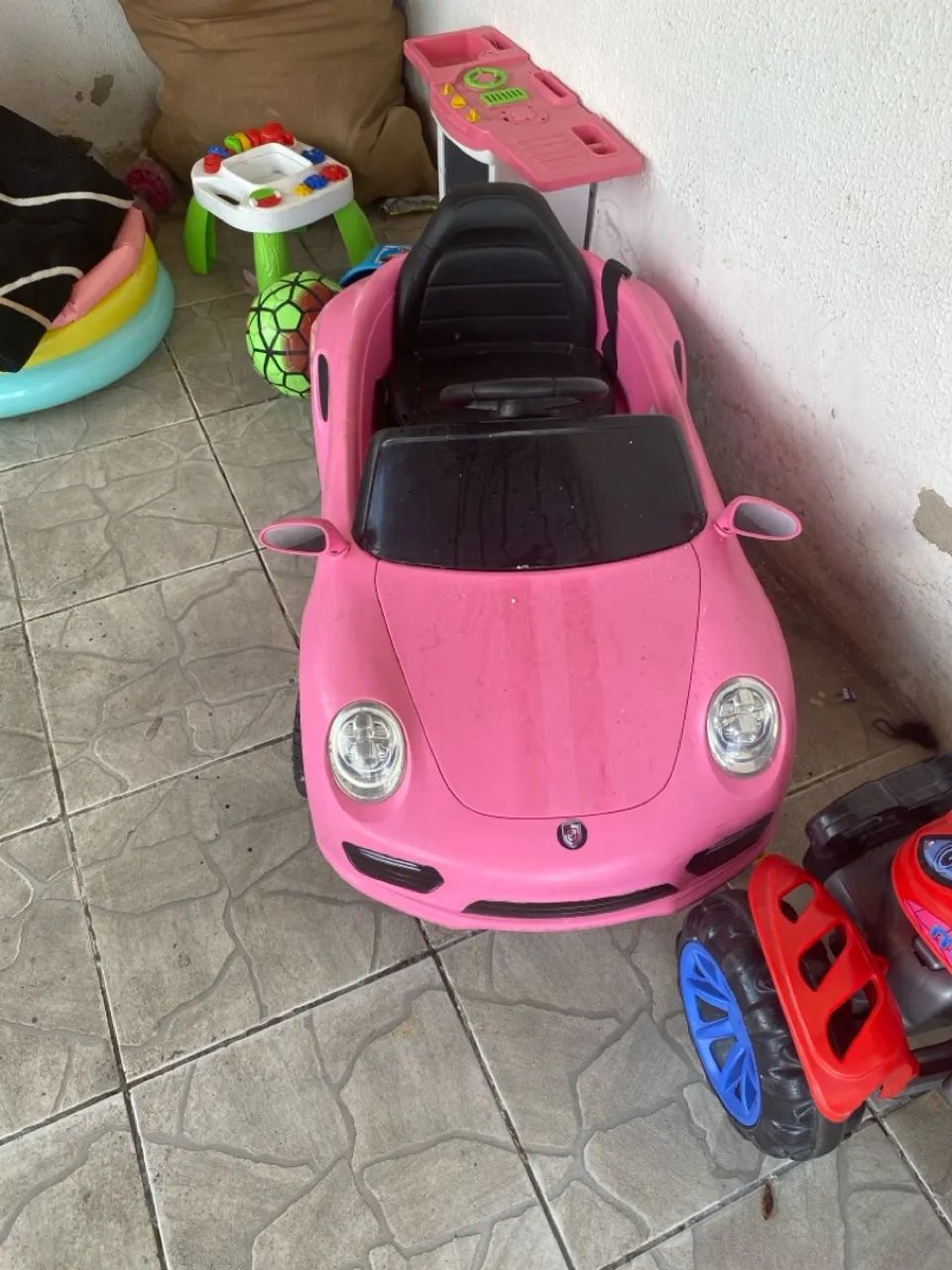 Carro menina rosa elétrico 