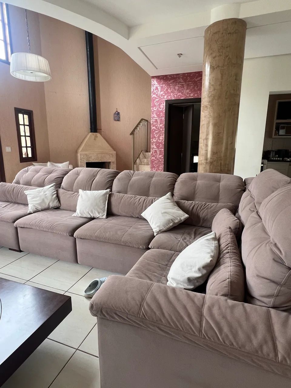 Sofá retrátil oito lugares