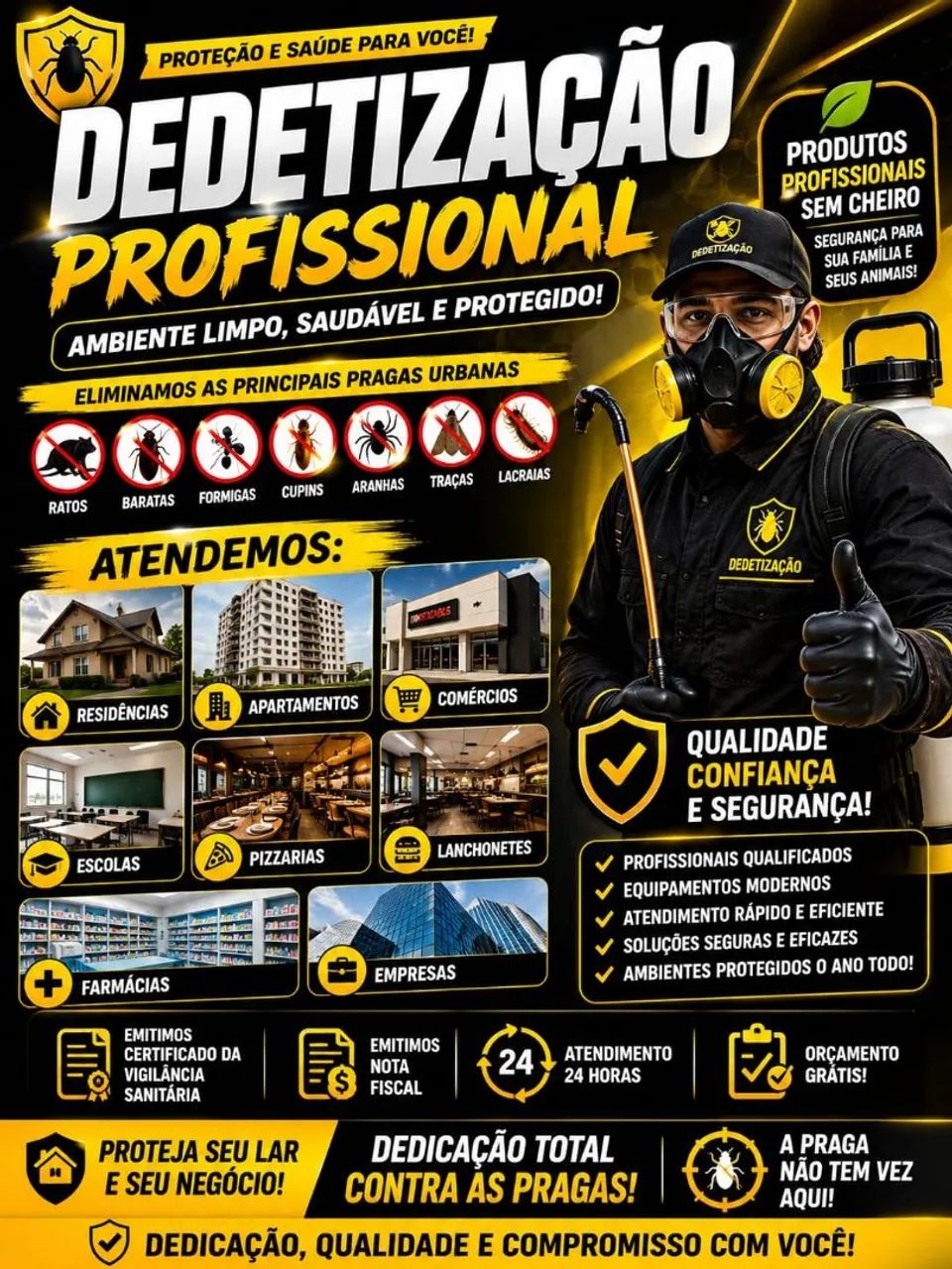 Dedetização profissional sem cheiro promoção 