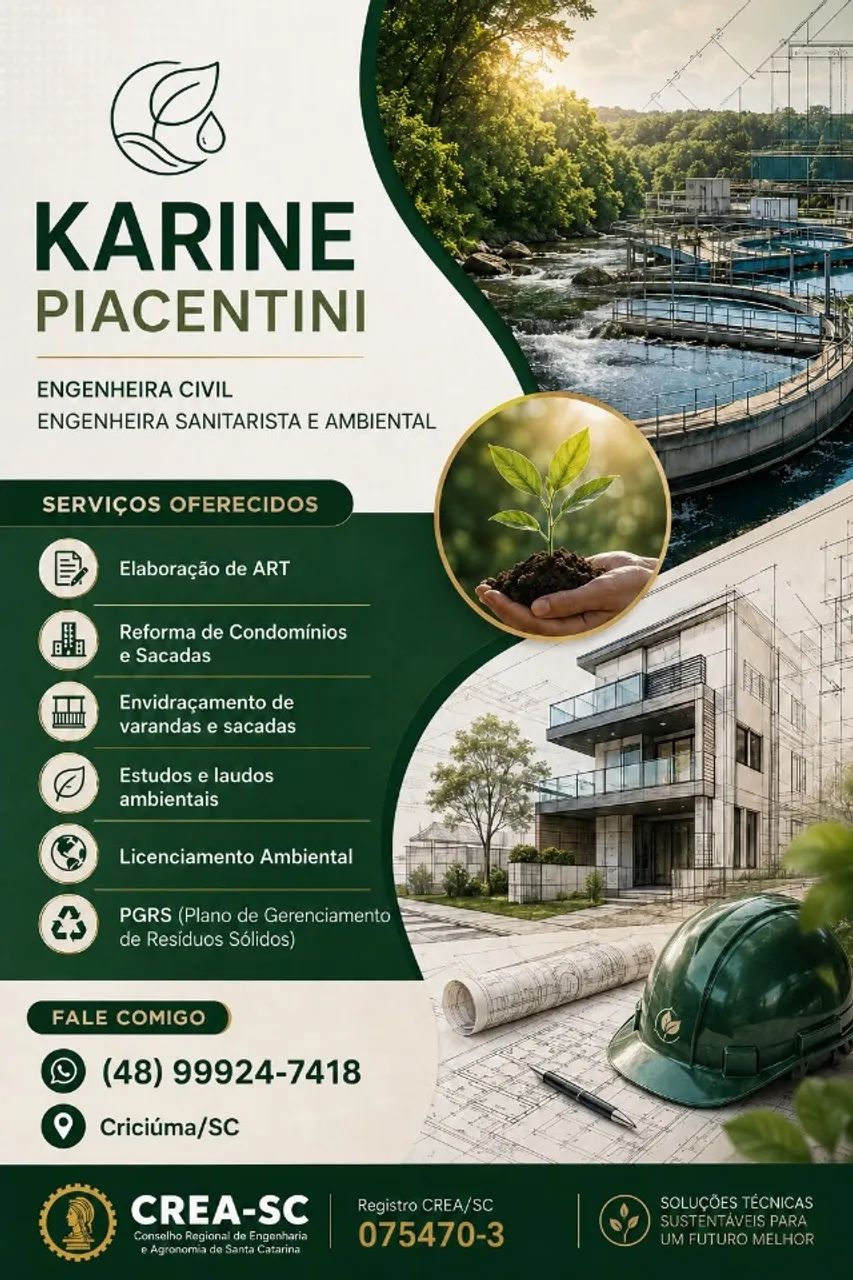 Engenheira Sanitarista Ambiental e Civil