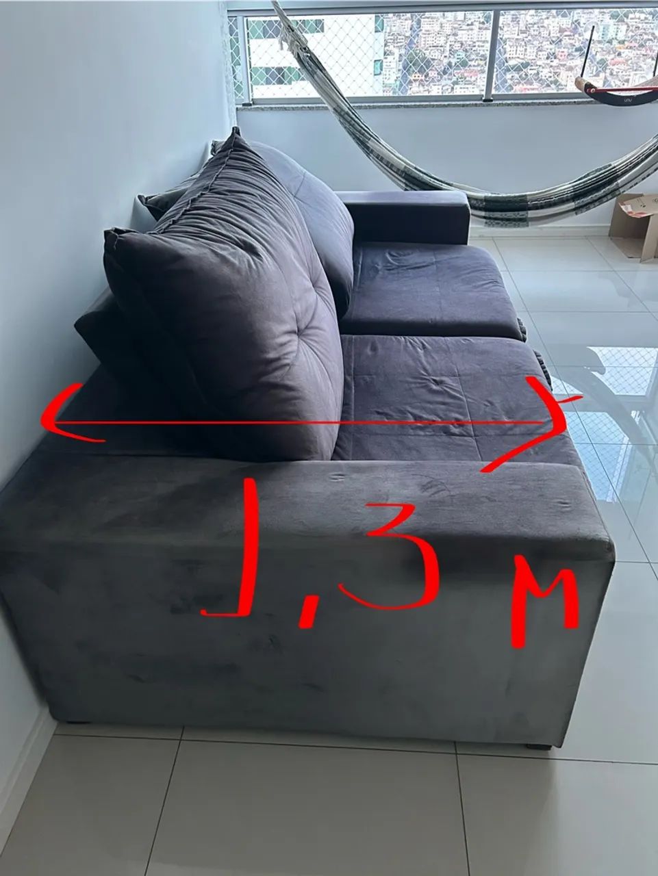 Sofá reclinável de dois lugares