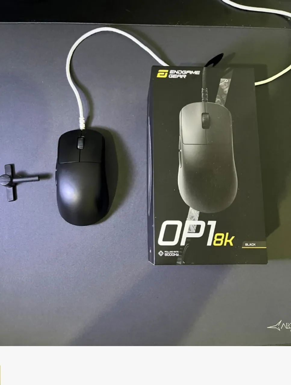 Mouse Endgame Gear OP1 8K Black + Cabo Flexcord + Micro Bungee Pulsar + Caixa