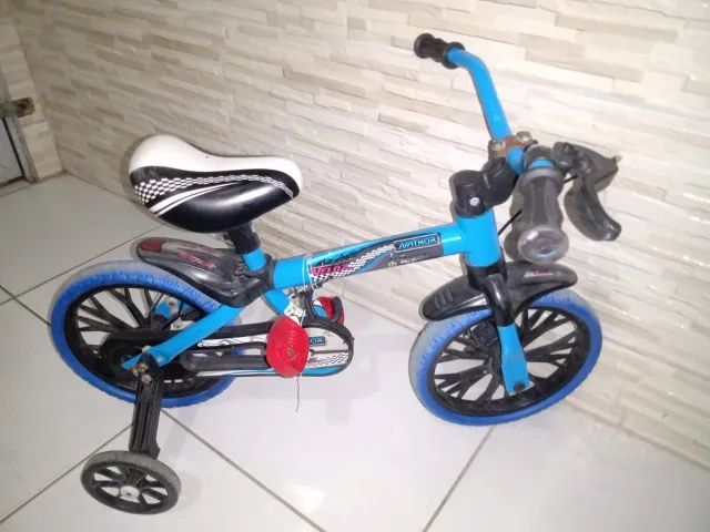Bicicleta Aro 12 Infantil Masculina Azul - Foto 2