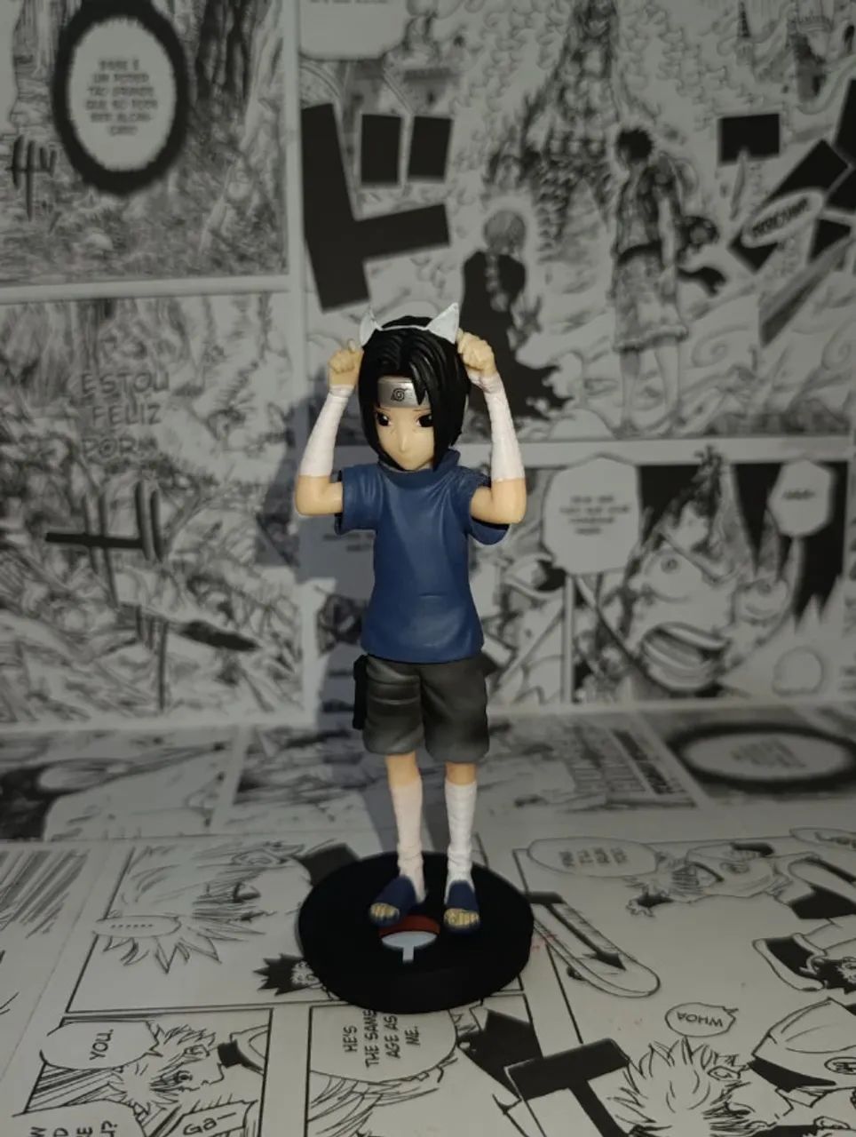 Action Figure Sasuke Uchiha Neko Com Orelhas de Gato - Naruto Clássico - Foto 2