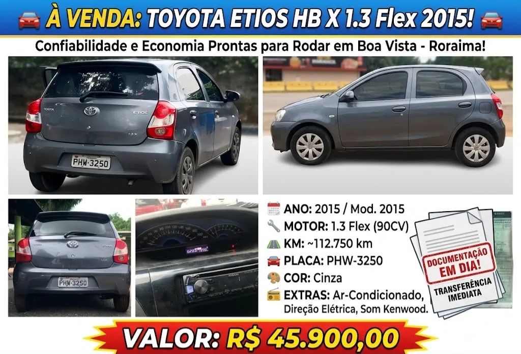 Toyota Etios X 1.3 Flex 16V 5P Mec. 2016
