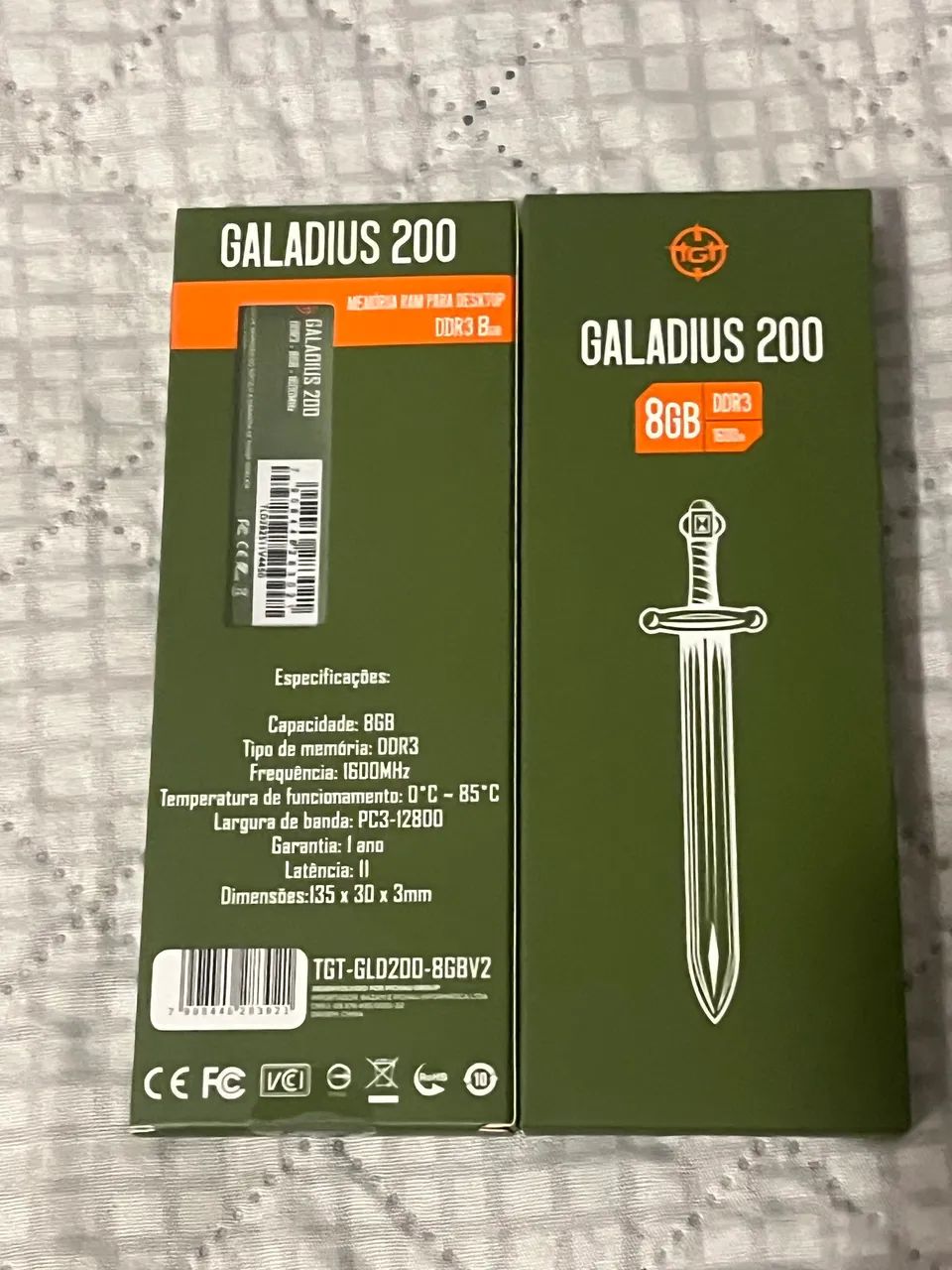 Memória RAM TGT Galadius 200 DDR3 8GB 1600MHz Desktop