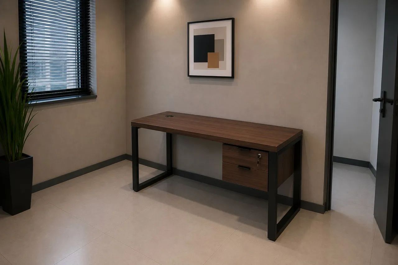 Mesa de 1.20m robusta com 2 gavetas  - Foto 2