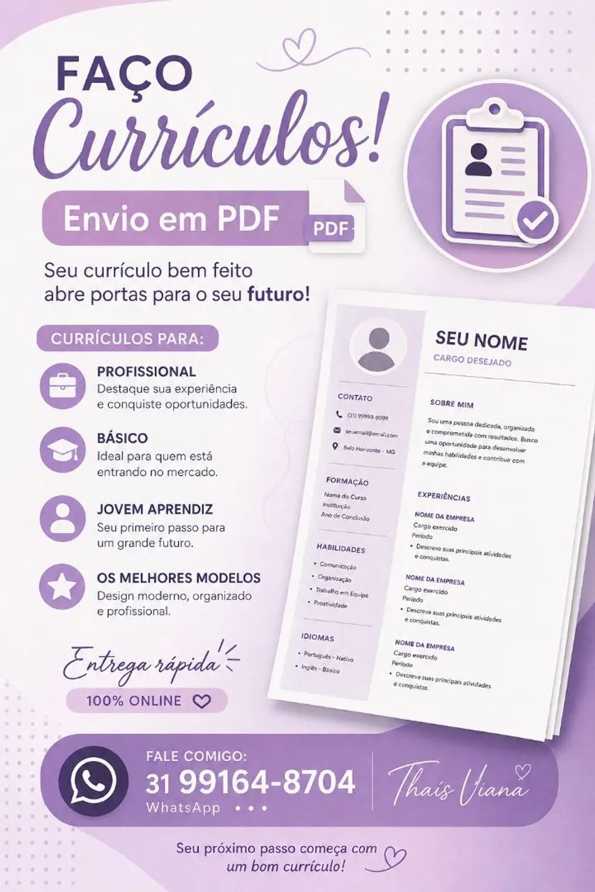 Servicos digitais Currículos, convites  - Foto 2