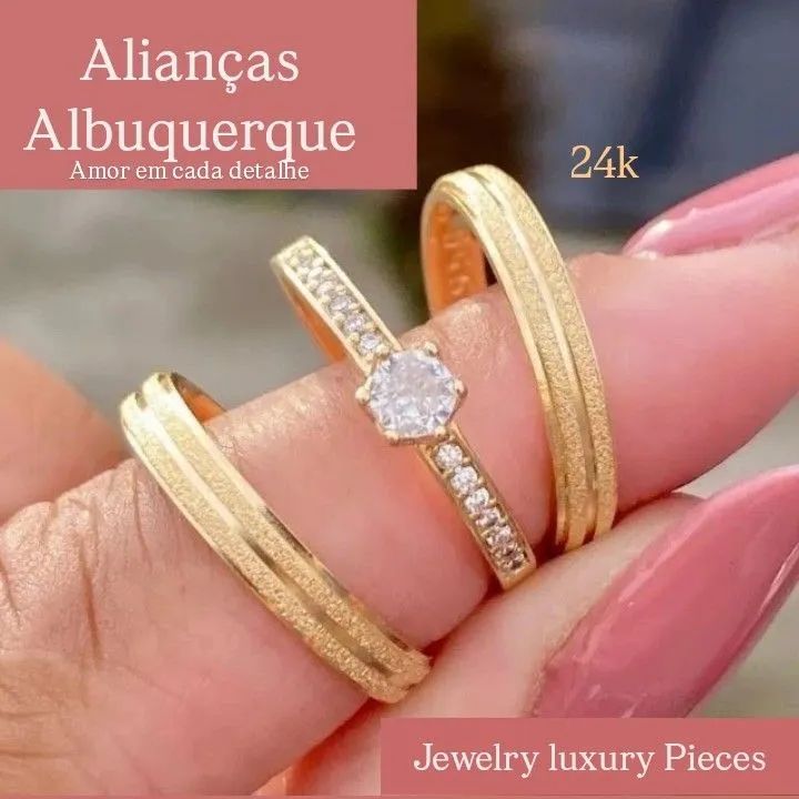 KIT DE ALIANÇAS NOIVADO E CASAMENTO  - Foto 3