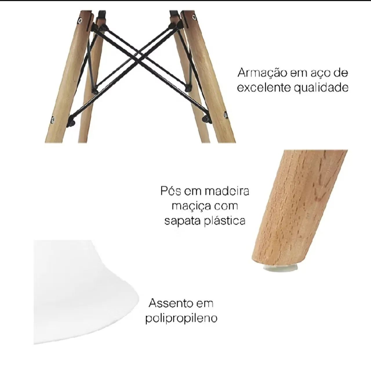 3 Cadeiras Eames eiffel - Foto 2