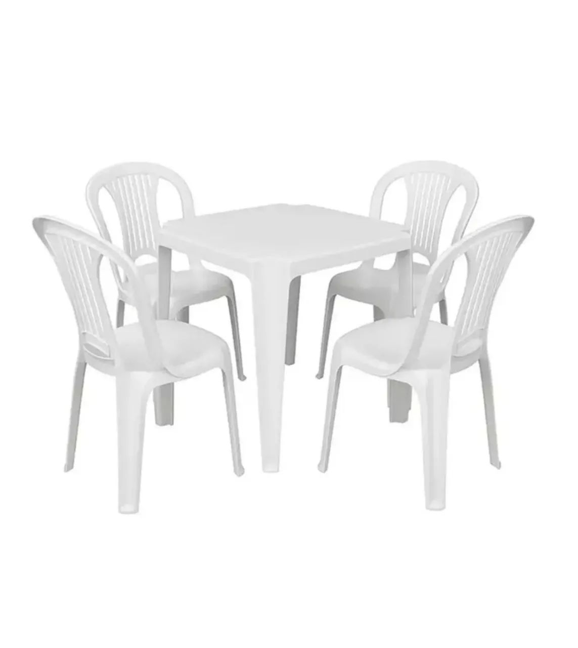 Kit mesa e 4 cadeiras plástico