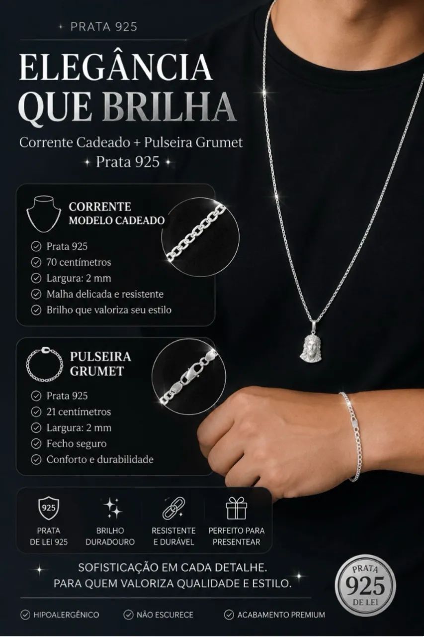 Conjunto prata 925