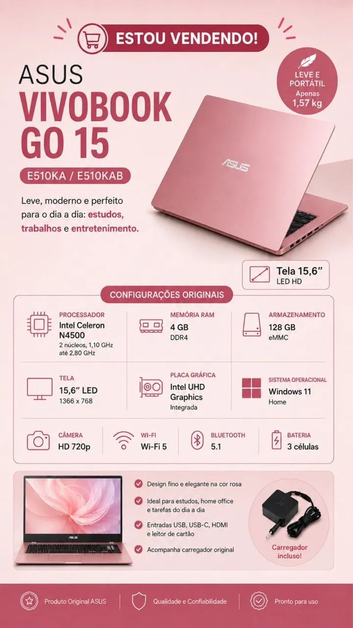 Notebook Asus vivobook 15