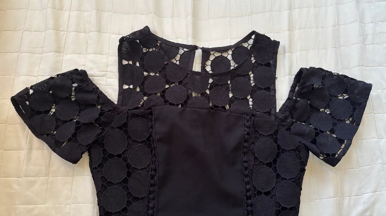 Vestido Curto Preto em Guipir Authoria G - Foto 3