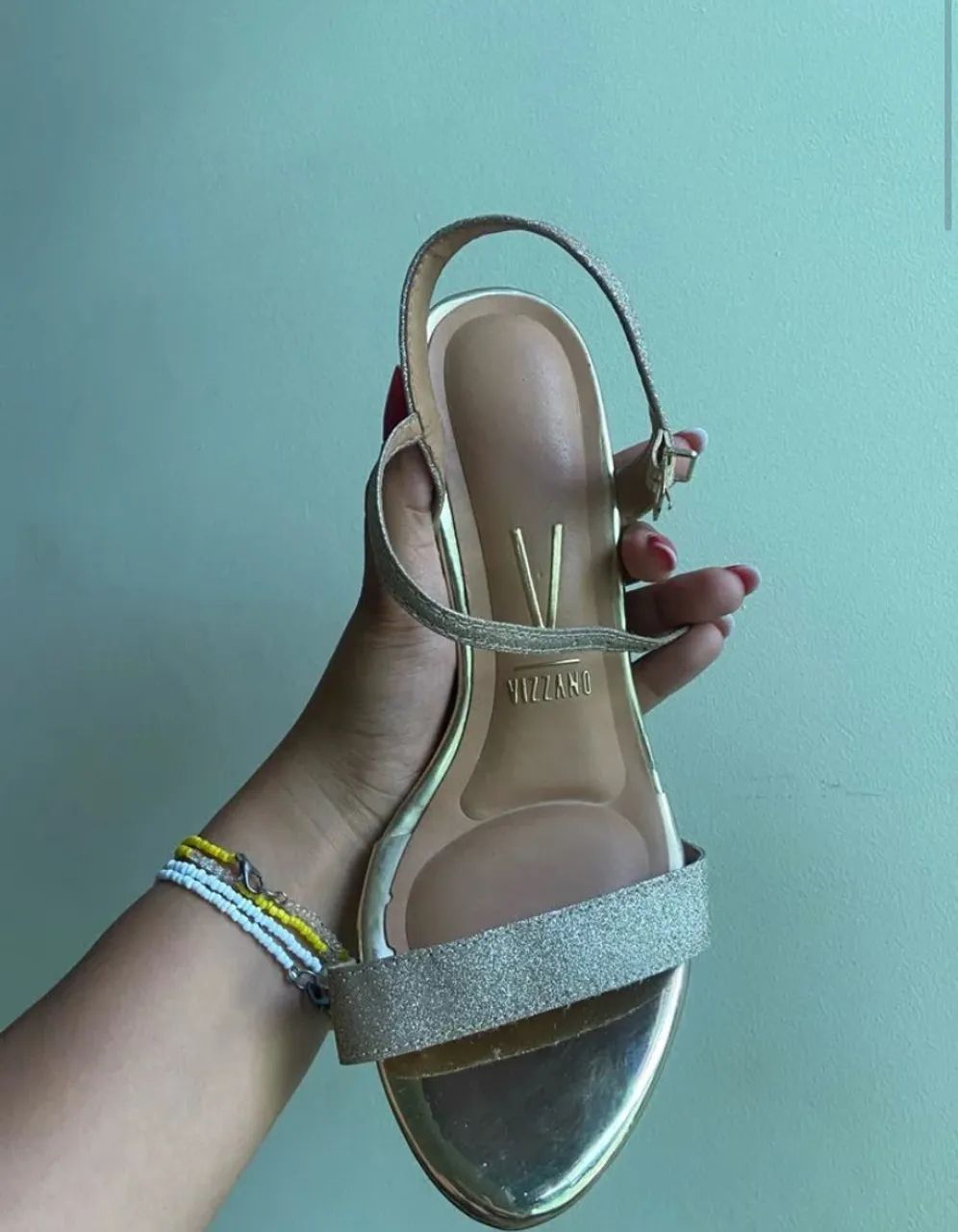 Sandália Vizzano Glitter Dourado 37 - Foto 4