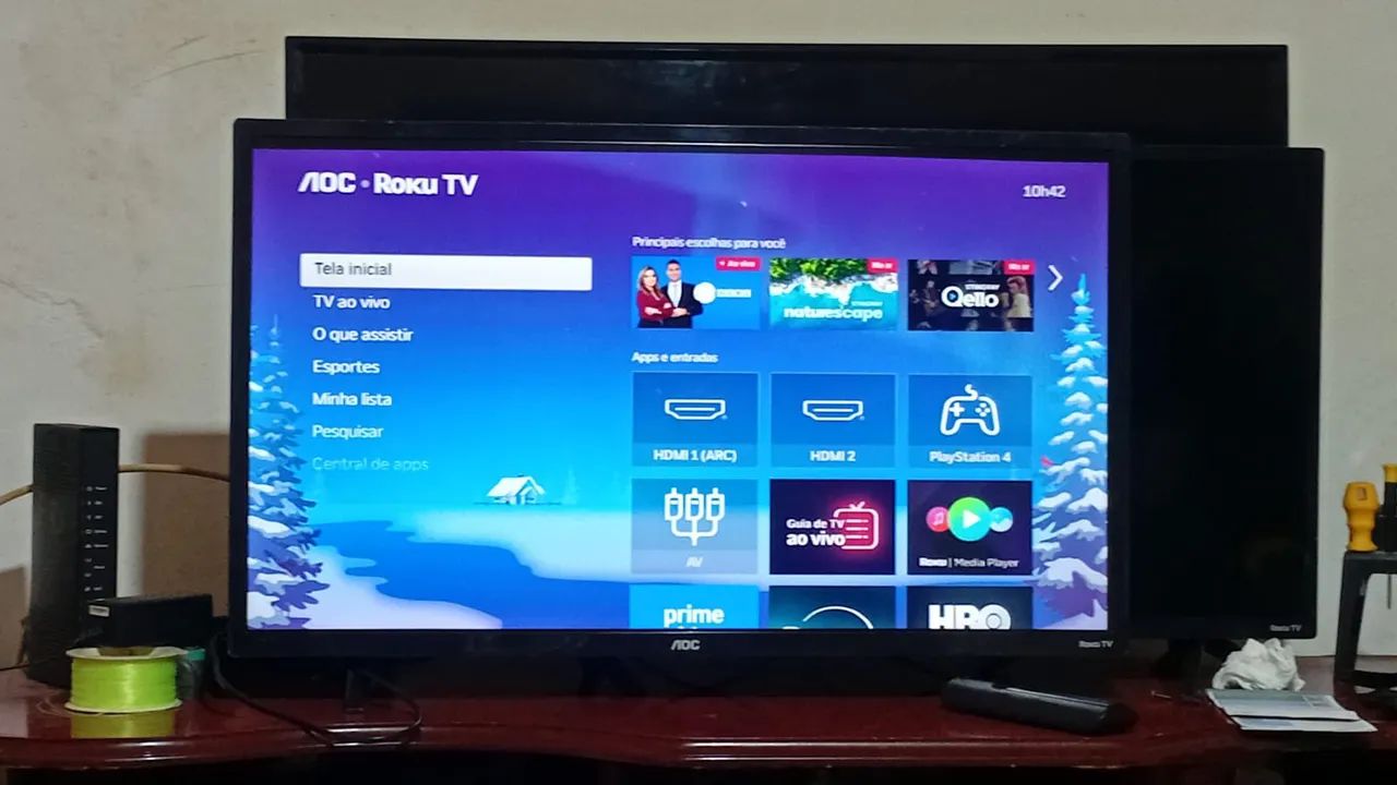Smart TV AOC ROKU de 32 Polegadas imagem e som perfeitos.