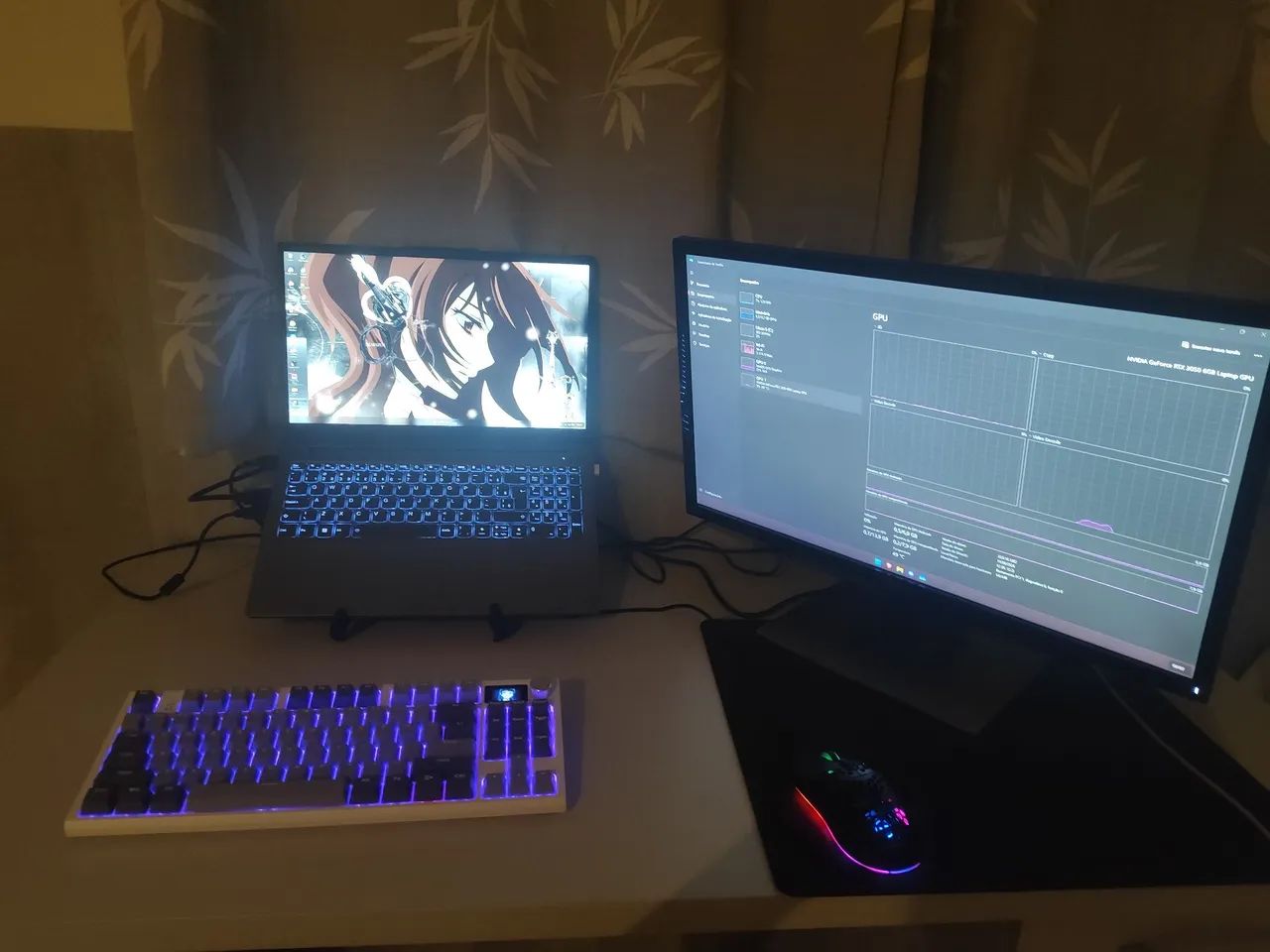 SETUP COMPLETO | Notebook Lenovo Loq rtx 3050 + Teclado + Monitor + Mouse/Mousepad + Base