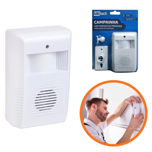 Campainha Anunciadora Sensor De Presença Sonoro Ajustável