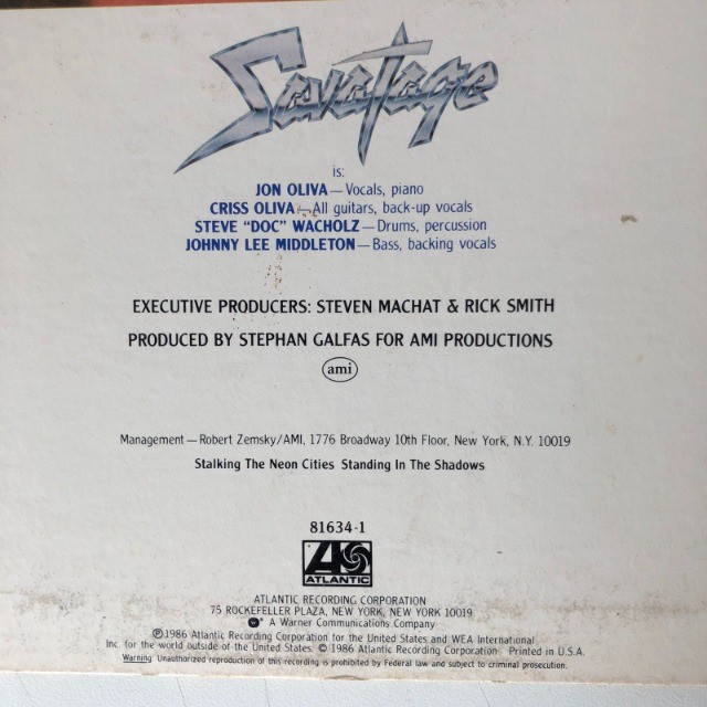 Lp Savatage ? Fight For The Rock 1986 - Foto 2