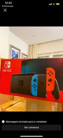 Leia o anúncio Somente vend Nintendo switch v2 praticamente novo cartão sd128gb com jogos 