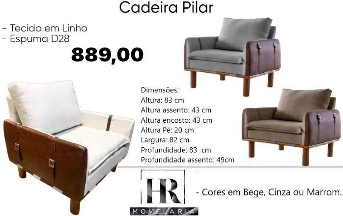 Poltrona pilar luxo - FRETE GRÁTIS 
