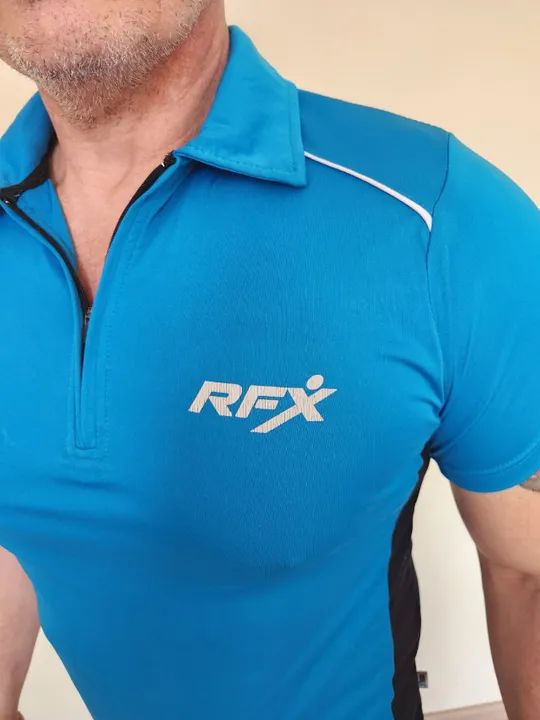 Camisa Ciclismo RFX Manga Curta Azul Tam M Proteção UV+ - Foto 4