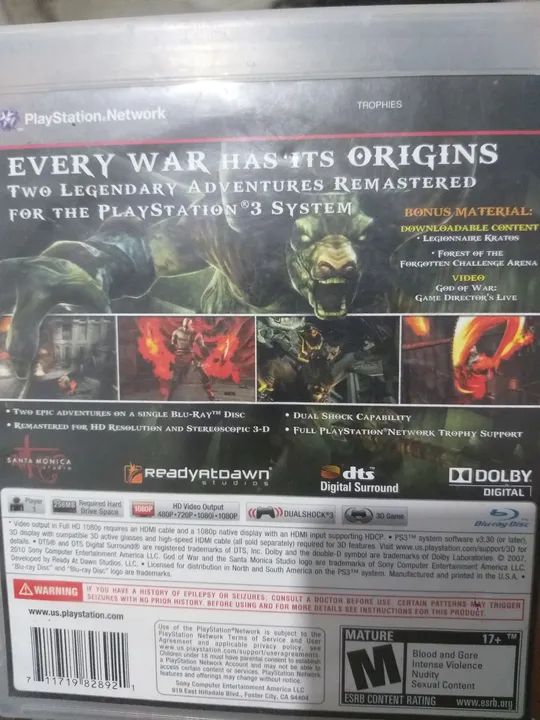 God of War Origins Collection (PS3) Remasterizado Jogos de Vídeo